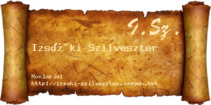 Izsáki Szilveszter névjegykártya