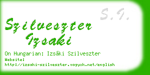 szilveszter izsaki business card