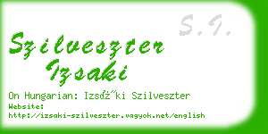 szilveszter izsaki business card